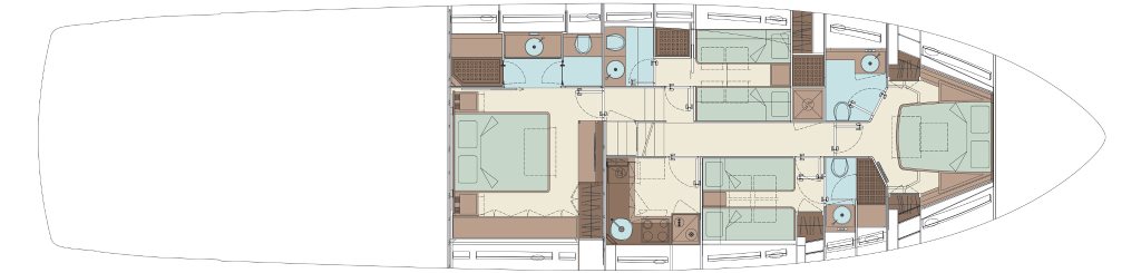 Riva Perseo 76 Super - optionales Kabinenlayout